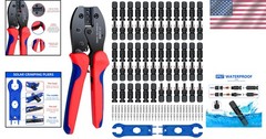 High Carbon Steel Solar Crimper Tool Kit, 60 Pcs Connectors