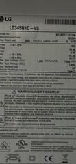 LG LG345N1C-V5 Solar Module Label MC4 1000V Max 20A Overcurrent Device