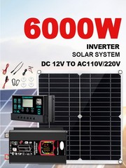 6000W Solar Panel Set Solar Power Inverter Generator 100A Home 110V Grid SysteME