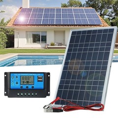 30W Solar Panel 12V Solar Battery Trickle Charger 100A W/ Controller Maintainer