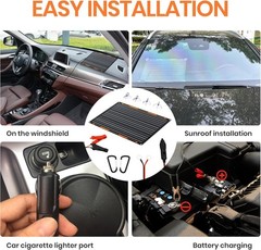 Universal 20W Solar Battery Charger with Alligator Clips & Smart Controller