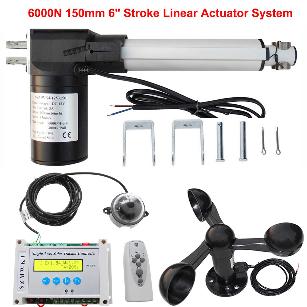 Single Axis Solar Tracking Electronic Controller 6000N DC Linear Actuator System