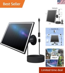 High-Efficiency 8W Solar Panel Charger for Security Cameras – Micro USB & USB-C