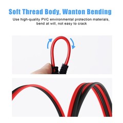 14AWG SAE Y Splitter Cable, 1-to-2 SAE Connector Cable with Waterproof Caps