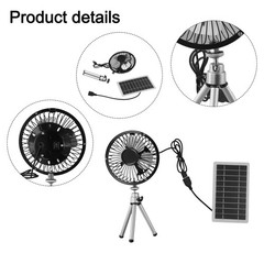Solar Panel Powered Fan 10W Portable USB Fan Compact and Adjustable Stand