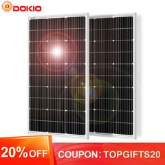 Dokio 2X 100w 200w Rigid Monocrystalline Solar Panel for Home/Caravan/RV/Boat