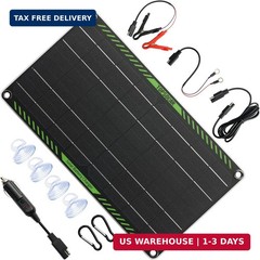 Car Battery Trickle Charger & Maintainer, 12V Solar Panel with Cigarette Plug