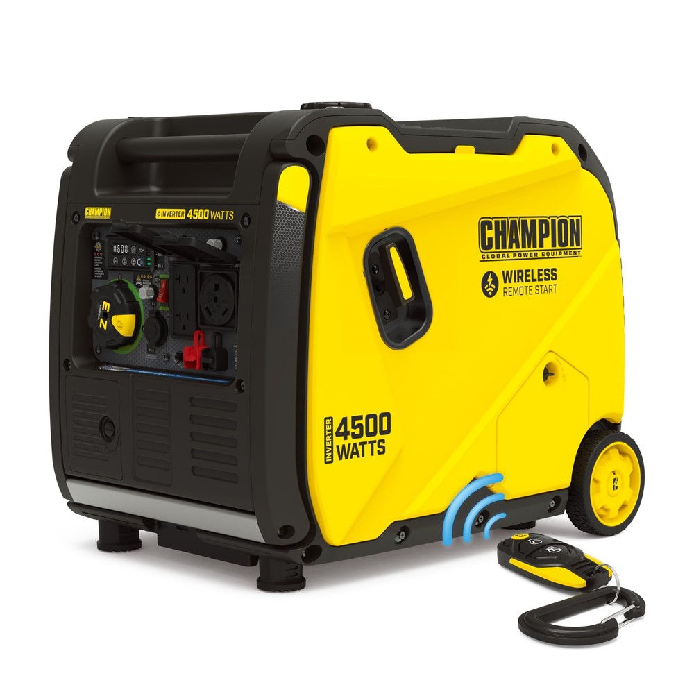 Champion Power Equipment 4500-Watt Wireless Remote Start Inverter Generator w…