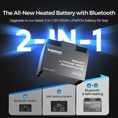 Renogy 12V 100Ah Battery Bluetooth Self-Heating LiFePO4 Certified refurbished