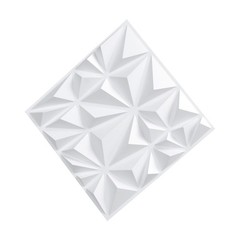 33 Pack 3D Diamond Wall Panels, 11.81 x 11.81 in PVC, 32 Sq Ft, Matte White for