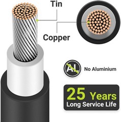High-Quality 6FT 10AWG Solar Extension Cable with Tinned Copper Conductors
