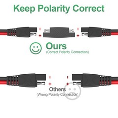 25FT SAE Extension Cable Quick Disconnect Connector 16AWG for Automotive & Solar