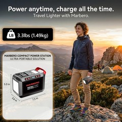 MARBERO 200W Portable Power Station 148Wh Camping Solar Generator Laptop Powe…