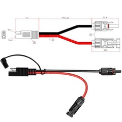 2PCS 1ft 10AWG SAE to MC4 Solar Panel Cable with Polarity Reverse Adapter