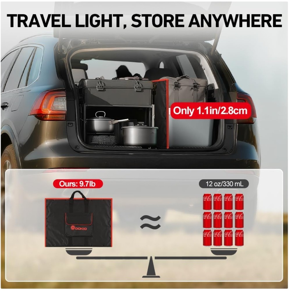 200W Portable Foldable Solar Panel Kit with Charge