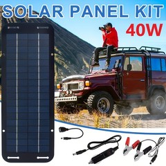 40W Solar Panel Kit 12V Trickle Charger Battery Charger Maintainer Boat RV Car