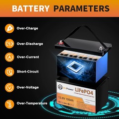 12V 100Ah LiFePO4 Battery Pack Lithium Iron Phosphate for RV Marine Solar System