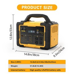 1024Wh 1000W Portable Battery Solar Ready Off-Grid Outdoor Backup Power Supply