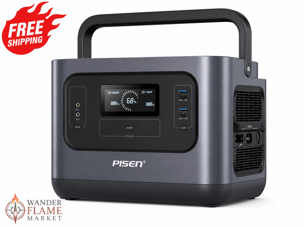 PISEN 1000W Portable Power Station 1008Wh LiFePO4 Solar Generator Camping