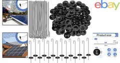 100 Pack Solar Panel Clips, U-Shape Fasteners with J Hooks for Bird Protection