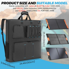 Solar Panel Storage Bag for 2 Panels, Padded Travel Carrying Case Compatible wit