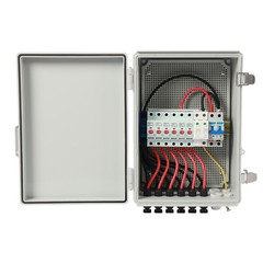 6-String Solar PV Combiner Box New 15A Circuit Breaker For Solar Panel System