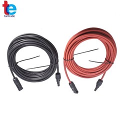 1Pair Black + Red 30ft 12AWG Solar Panel Extension Cable Wire Connector