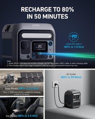 Anker Portable Power Station SOLIX C300, 288Wh LiFePO4 Backup Battery, 300W
