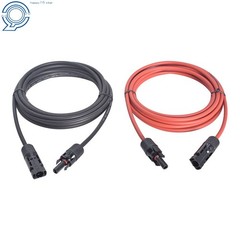 1 Pair 15 FT Black+Red 12AWG Labwork Solar Panel Extension Cable Wire Connector