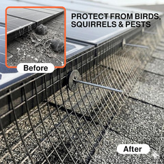 Solar Panel Bird Guard Mesh Screen – 6 in X 120 Ft Black PVC Coated Galvanized S