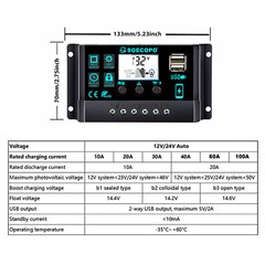 200 Watts Solar Panel Kit 100A 12V Battery Charger w/ Controller Caravan Boat RV