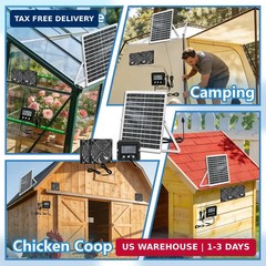 Solar Fan for Chicken Coop with 2 Fans and 3 Modes Controller Solar Exhaust Fan