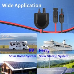 Solar Cable Entry Gland with 10Ft 10AWG Extension BLACK