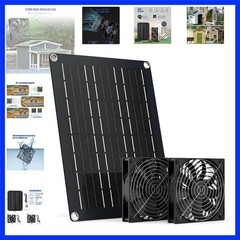 4.7 Inch Solar Powered Fan Kit, 15W Solar Panel with 2 Waterproof Fans, Intak…