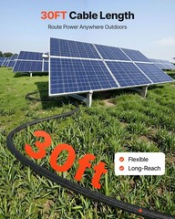30ft Solar Cable 10 AWG, MC4 Termination, IP67, XLPE Insulation, TÜV Certified