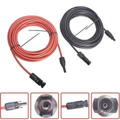 30Ft 10AWG Black + Red Solar Panel Extension Cable Wire Connector