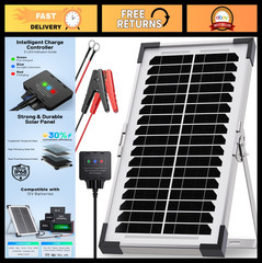 7.5W Solar Battery Maintainer Trickle Charger 12V Waterproof Panel IP68, Overcha