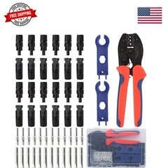 Solar Crimping Tool for Solar Panel Cable with 12 Pairs Solar Connectors, 1PC…