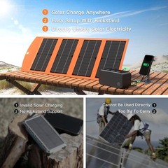 Effortlessly Charge Devices Anywhere – 30W Foldable Solar Panel with 2 Outputs