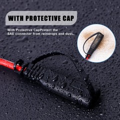 14AWG SAE Y Splitter Cable, 1-to-2 SAE Connector Cable with Waterproof Caps