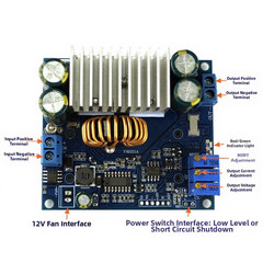 DC-DC MPPT Step Down Module 15A 9-50V Input 1.2-48V Output Compact 65x58x25mm