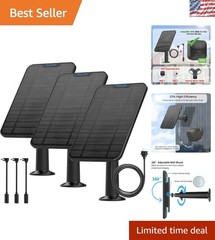 4W Solar Panel Charger for Blink Cameras, 3-Pack with 13.1ft Weatherproof Cables