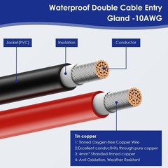 Waterproof Solar Cable Gland Entry Housing Solar Junction Box Fit for roof Panel