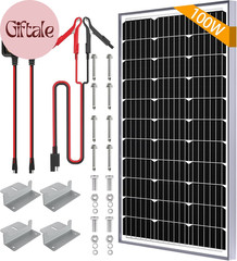 100W Solar Battery Charger Solar Battery Maintainer + Smart 10A MPPT Charge Cont