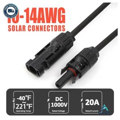 Solar Extension Cable 10FT 10AWG Male Female Connector Y Branch Adaptor Kit for