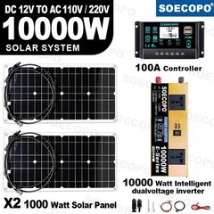 SOECOPO off grid portable 10000W Peak Solar Kit 2pcs Flexible Panel Controller
