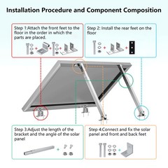 Solar Panel Mounting Brackets Kit Ground Mount Bracket Roof Surface Adjustable