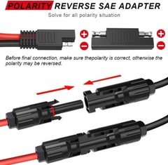 ELECTOP Solar Panel Connector Cable, 10AWG SAE Connector to Male & Female Sol…