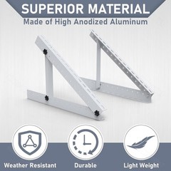 2 Set Solar Panel RV Tilt Mount（28in）Brackets Roof Flat Surface Adjustable Frame