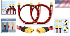Heavy Duty 10AWG XT60 Extension Cable – 2FT Male to Female Connection for Solar